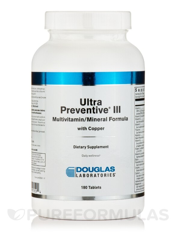 Ultra Preventive® III with Copper - 180 Tablets