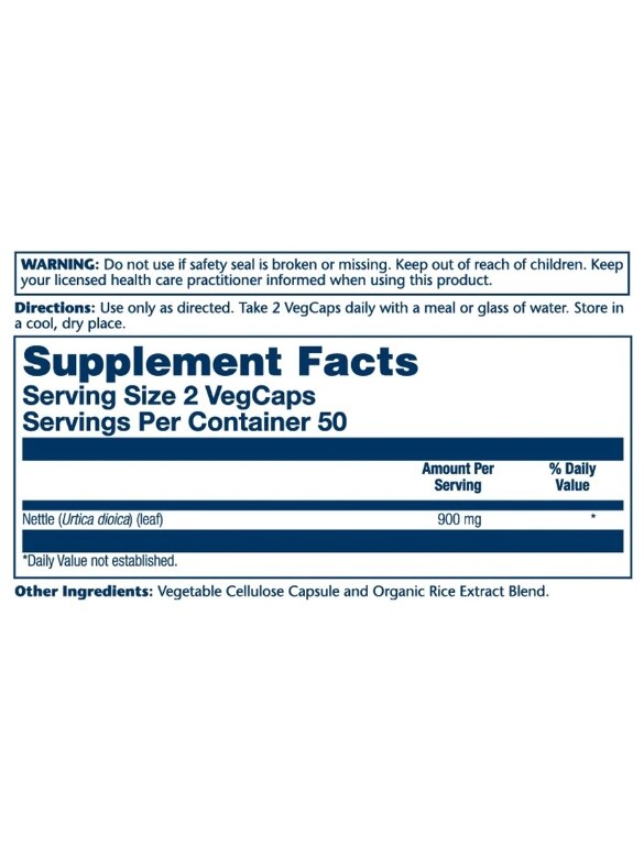 Nettle 900 mg - 100 VegCaps - Alternate View 1