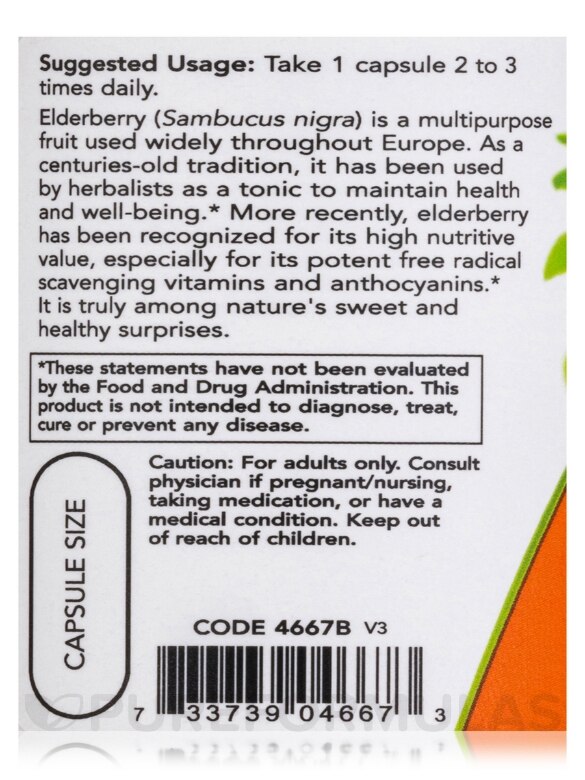 Elderberry 500 mg - 60 Veg Capsules - Alternate View 4