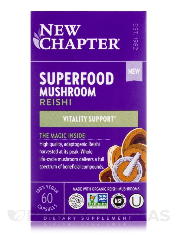 Superfood Mushroom Reishi - 60 Vegan Capsules - Alternate View 3