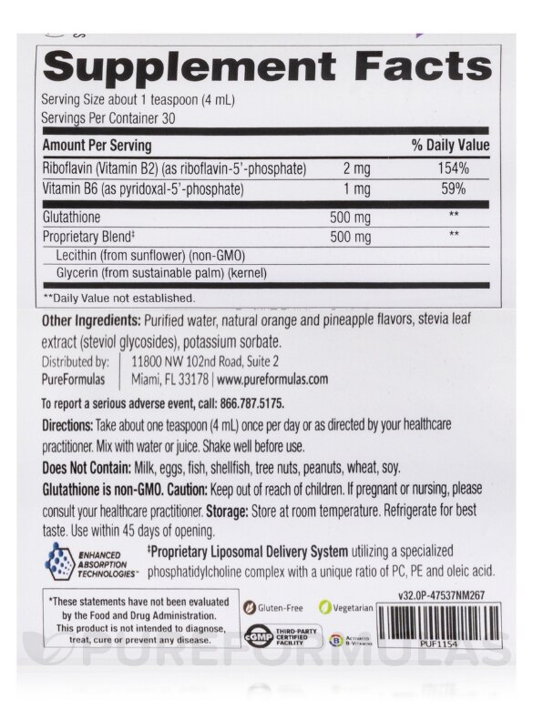 Liposomal Glutathione - 30 Servings (120 ml) - Alternate View 3