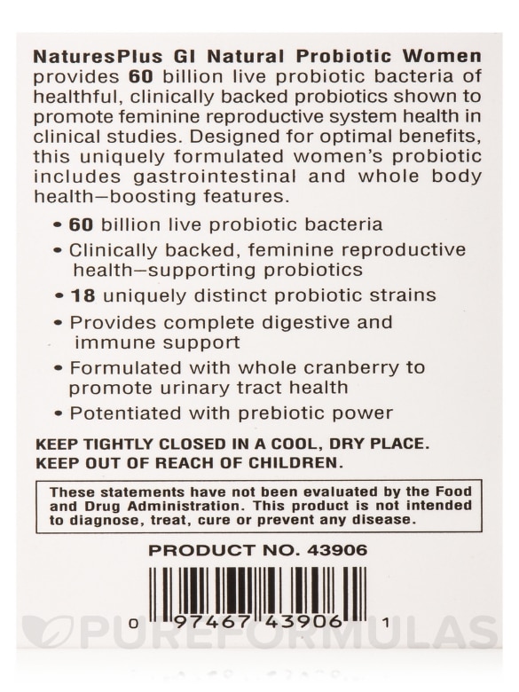 GI Natural™ Probiotic Women - 30 Capsules - Alternate View 9