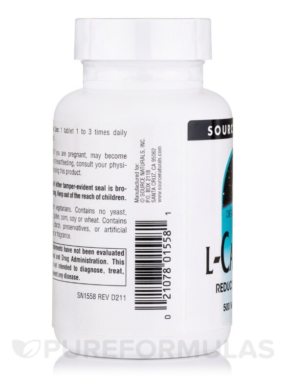 L-Carnosine 500 mg - 60 Tablets - Alternate View 3