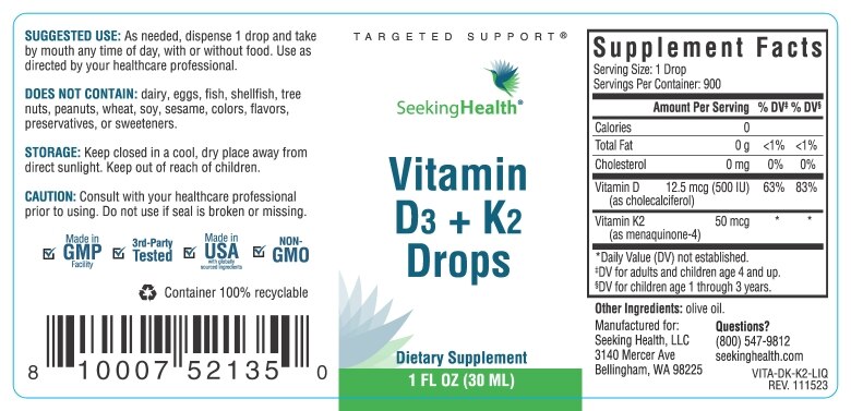 Optimal Vitamin D3 + K2 Drops - 1 fl. oz (30 ml) - Alternate View 3