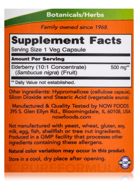 Elderberry 500 mg - 60 Veg Capsules - Alternate View 3