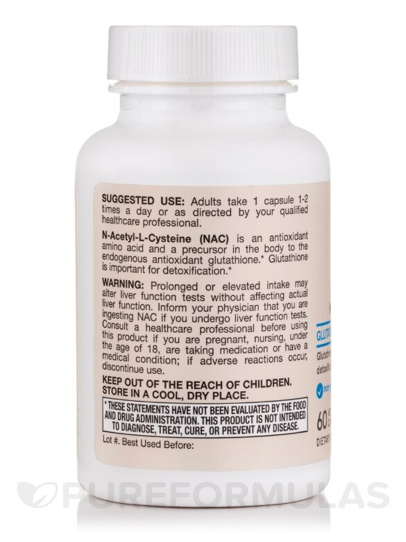 N-A-C (N-Acetyl-L-Cysteine) 500 mg - 60 Veggie Capsules - Alternate View 2