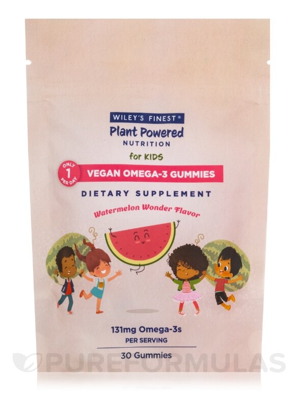 Vegan Omega-3 Gummies for Kids, Watermelon Wonder Flavor - 30 Gummies