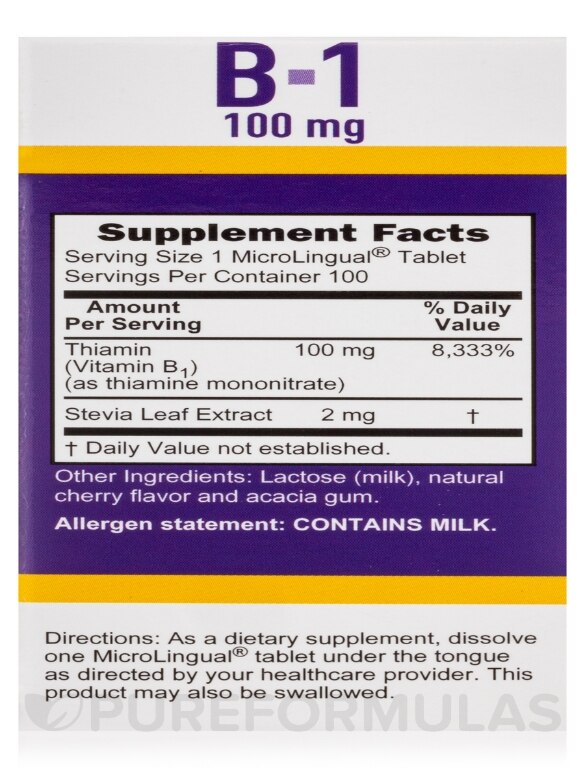 NO SHOT B-1 100 mg - 100 MicroLingual® Tablets - Alternate View 7