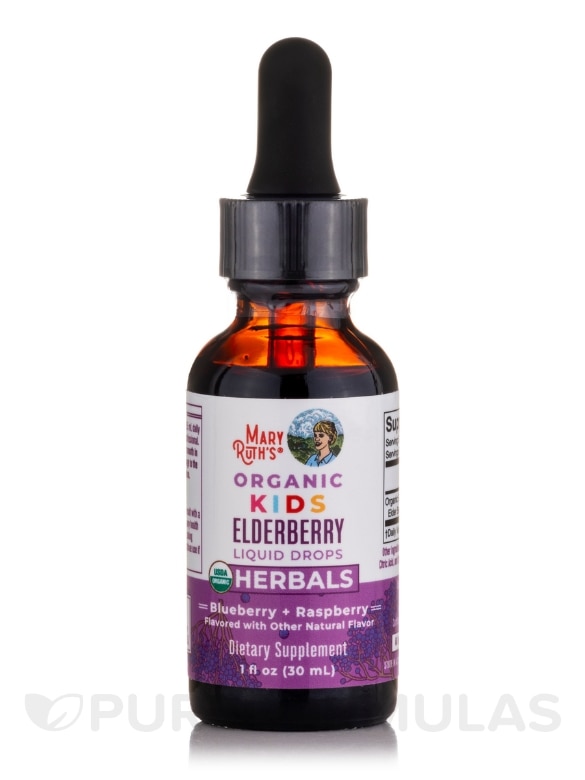 Organic Kids Elderberry Liquid Drops, Blueberry + Raspberry Flavor - 1 fl. oz (30 ml) - Alternate View 2