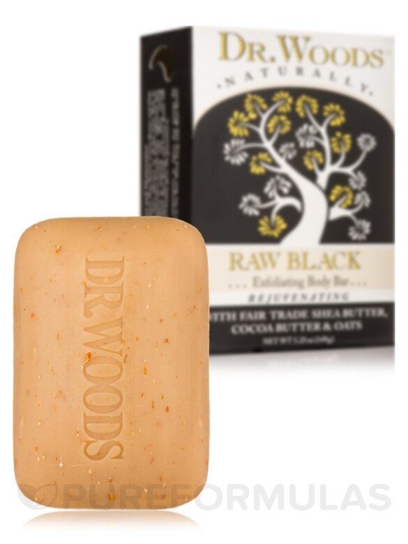 Bar Soap - Raw Black Exfoliating Body Bar - 5.25 oz (149 Grams) - Alternate View 1