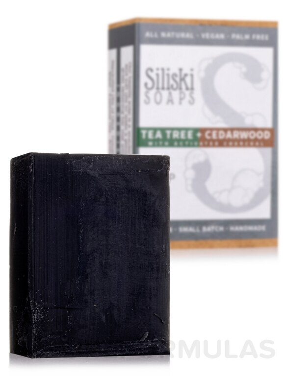 Bar Soap - Tea Tree + Cedarwood with Activated Charcoal - 4.5 oz - Alternate View 1