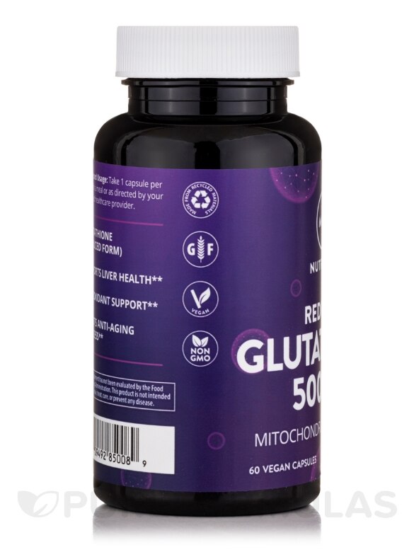 Reduced Glutathione 500 mg - 60 Vegan Capsules - Alternate View 3
