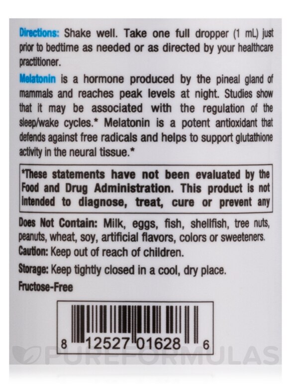 Melatonin Liquid, Natural Lemon Flavor - 2 fl. oz (60 ml) - Alternate View 4
