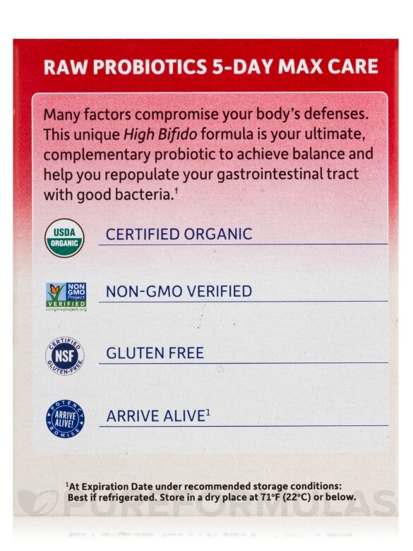 Raw Probiotics 5-Day Max Care - 2.4 oz (75 Grams) - Alternate View 5