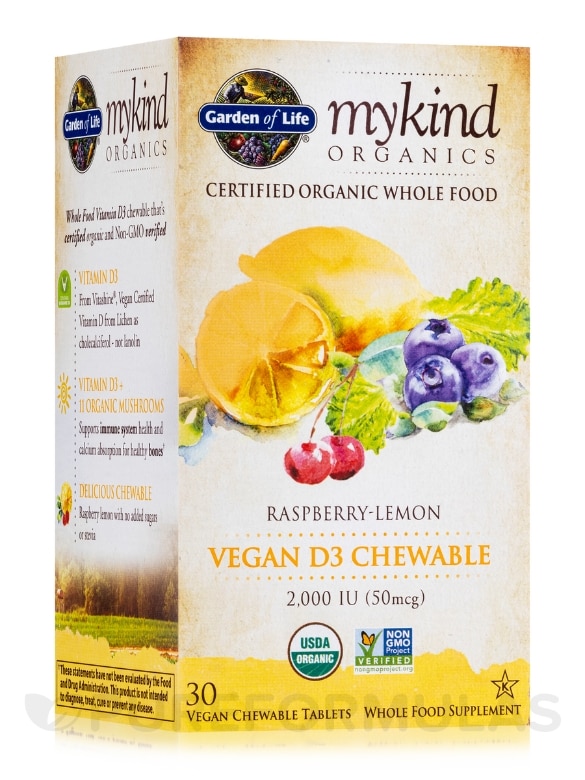 mykind Organics Organic Chewable Vegan D3 2000 IU