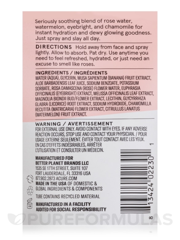 Seriously Soothing Rosewater & Watermelon Superfine Mist - 2 fl. oz (59 mL) - Alternate View 2