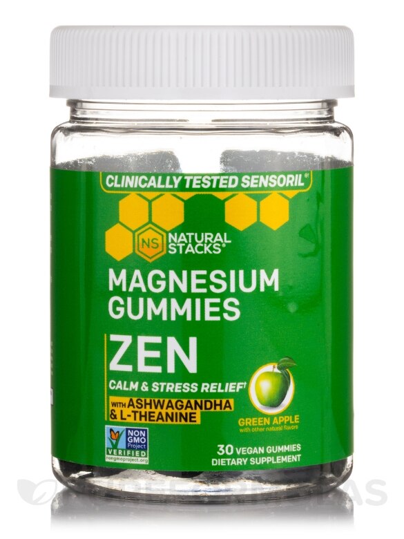Zen Magnesium Gummies, Green Apple Flavor - 30 Vegan Gummies