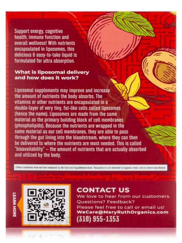 Organic Men's Multivitamin Liposomal Box, Vanilla Peach Flavor - 14 - 0.5 fl oz (15 ml) - Alternate View 9