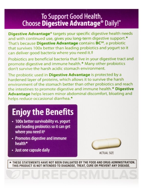 Digestive Advantage® Daily Probiotic - 30 Capsules - Alternate View 9