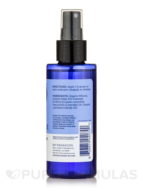 Organic Deodorant Spray - French Lavender - 4 fl. oz (118 ml) - Alternate View 1
