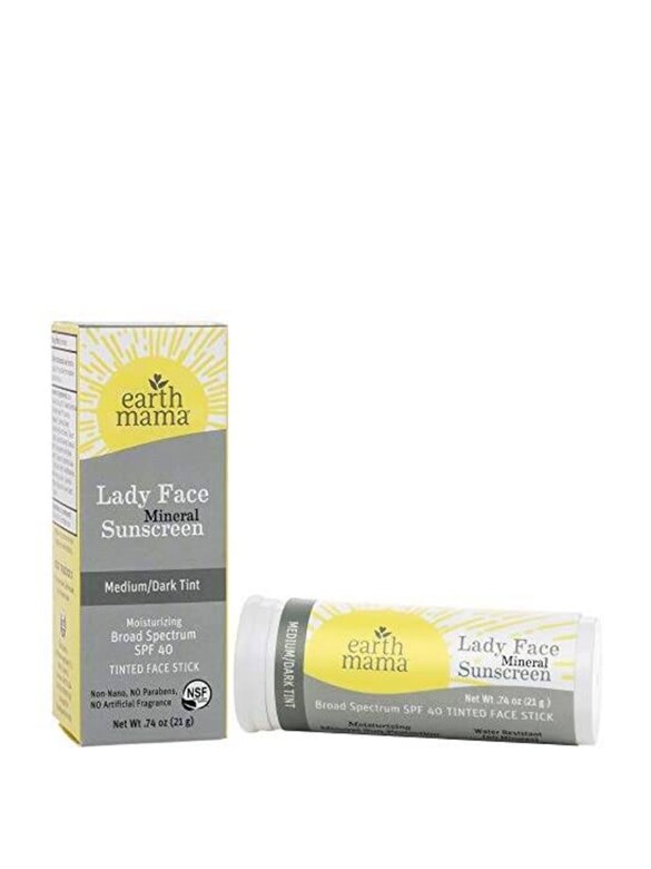 Lady Face Mineral Sunscreen Medium/Dark Tinted Face Stick - 0.74 oz (21 Grams)