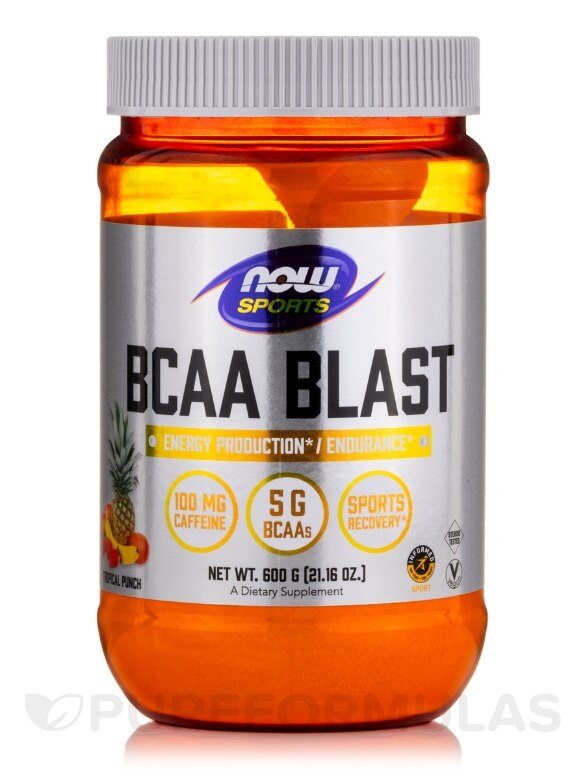 NOW® Sports - BCAA Blast Powder, Tropical Punch Flavor - 21.16 oz (600 Grams)