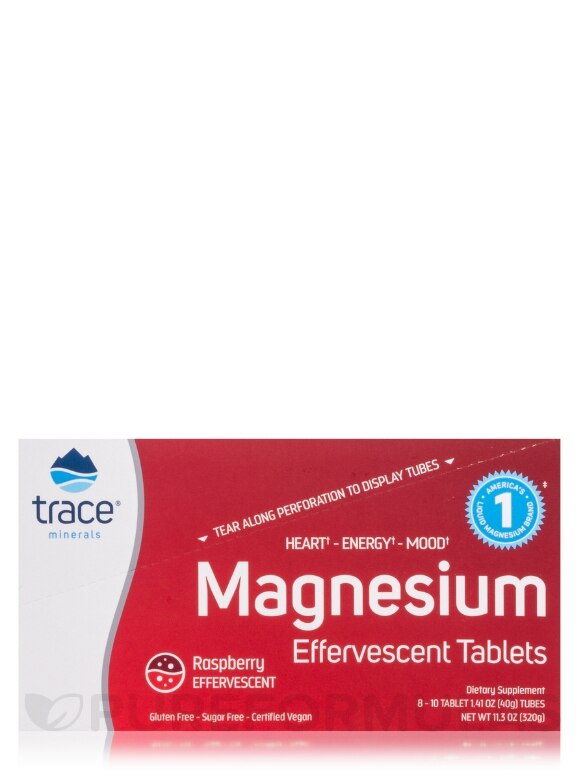 Magnesium Effervescent Tablets, Raspberry Flavor - 1 Box of 8 Tubes (10 Tablets per Tube) - Alternate View 4