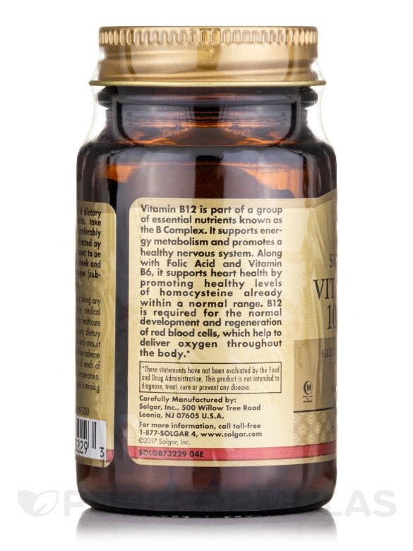 Vitamin B12 1000 mcg, Sublingual - Solgar Vitamin and Herb | PureFormulas