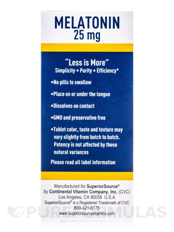 Melatonin 25 mg - Extra Strengh - 60 MicroLingual® Tablets - Alternate View 6