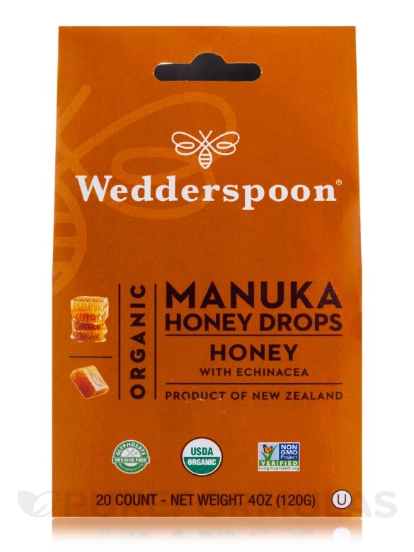 Organic Manuka Honey Drops - Honey with Echinacea - 4 oz (120 Grams) - Alternate View 1