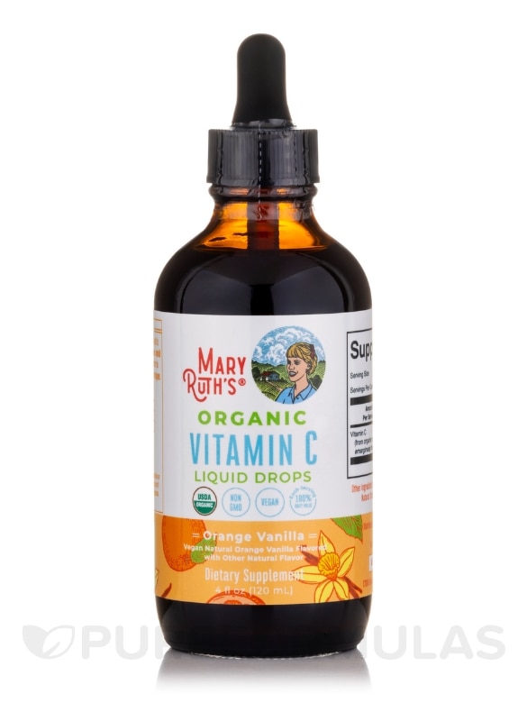 Organic Vitamin C Liquid Drops, Orange Vanilla Flavor - 4 fl. oz (120 ml) - Alternate View 2