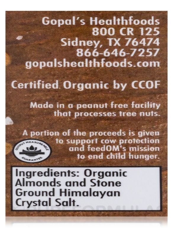 Sprouted Organic Raw Almond Butter, Salted - 8 oz (228 Grams) - Alternate View 4