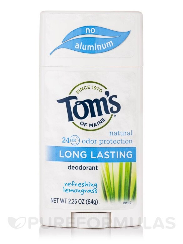 Long Lasting Deodorant, Refreshing Lemongrass - 2.25 oz (64 Grams) - Tom's  of Maine | PureFormulas