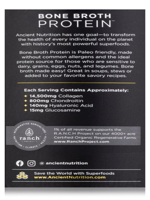 Bone Broth Protein™ Turmeric - 16.2 oz (460 Grams) - Alternate View 5