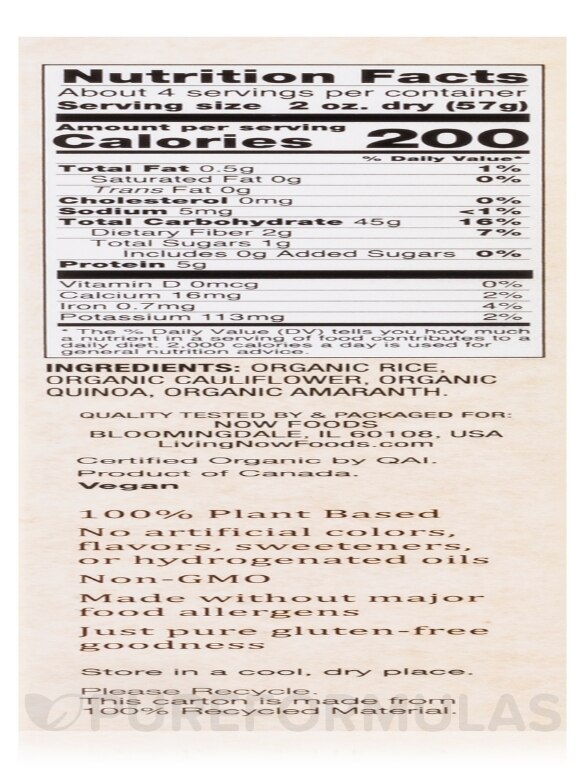 Organic Multigrain and Cauliflower Rotini Pasta - 8 oz (227 Grams) - Alternate View 5