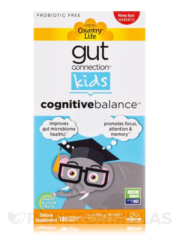 Gut Connection® Kids Cognitive Balance™ - 100 Chewable Tablets - Alternate View 3