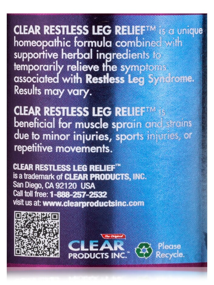 Clear Restless Leg Relief™ - 60 Capsules - Clear Products | PureFormulas