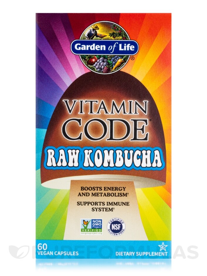 Vitamin Code® - Raw Kombucha - 60 Vegan Capsules - Garden of Life |  PureFormulas