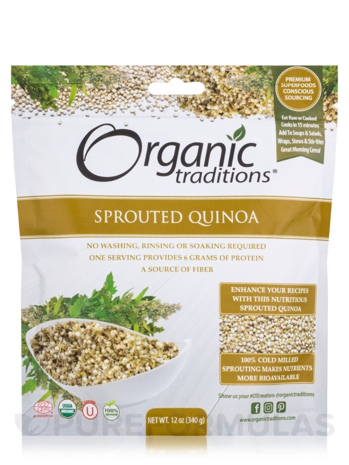 Sprouted Quinoa - 12 oz (340 Grams) - Organic Traditions