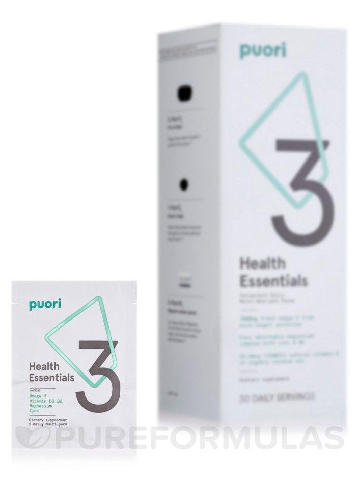 P3 - Health Essentials (O3 Fish Oil, M3 Magnesium and Vitamin D3) - 30  Daily Servings - Puori | PureFormulas