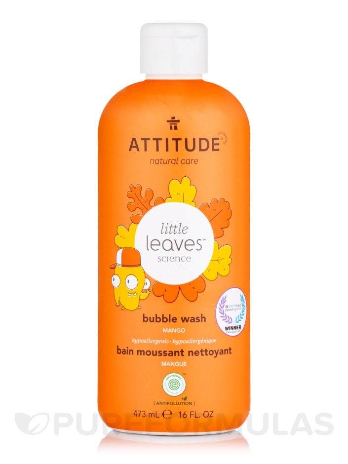 Little Leaves™ Bubble Wash - Mango - 16 fl. oz (473 ml) - ATTITUDE |  PureFormulas