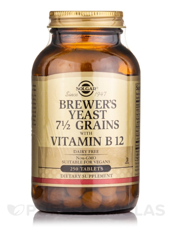 Brewer's Yeast 7.5 Grains with Vitamin B12 - 250 Tablets - Solgar Vitamin  and Herb | PureFormulas