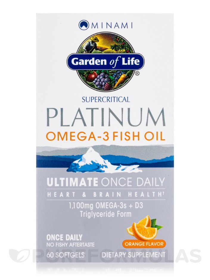 Minami Supercritical Platinum Omega-3 Fish Oil, Orange Flavor - 60 Softgels  - Garden of Life | PureFormulas