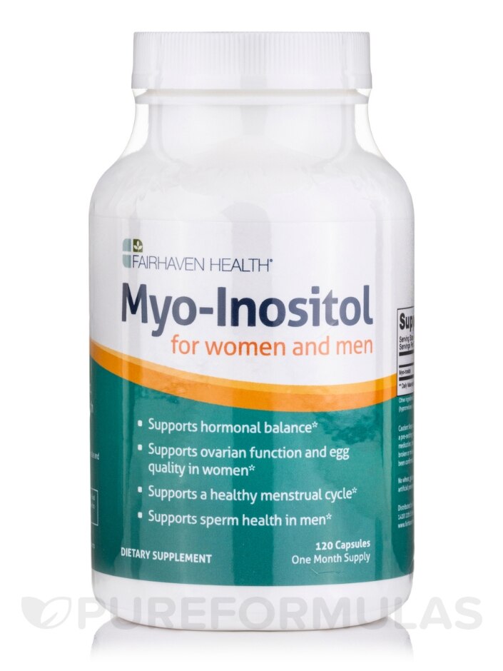 Myo-Inositol for Women and Men - 120 Capsules - Fairhaven Health |  PureFormulas