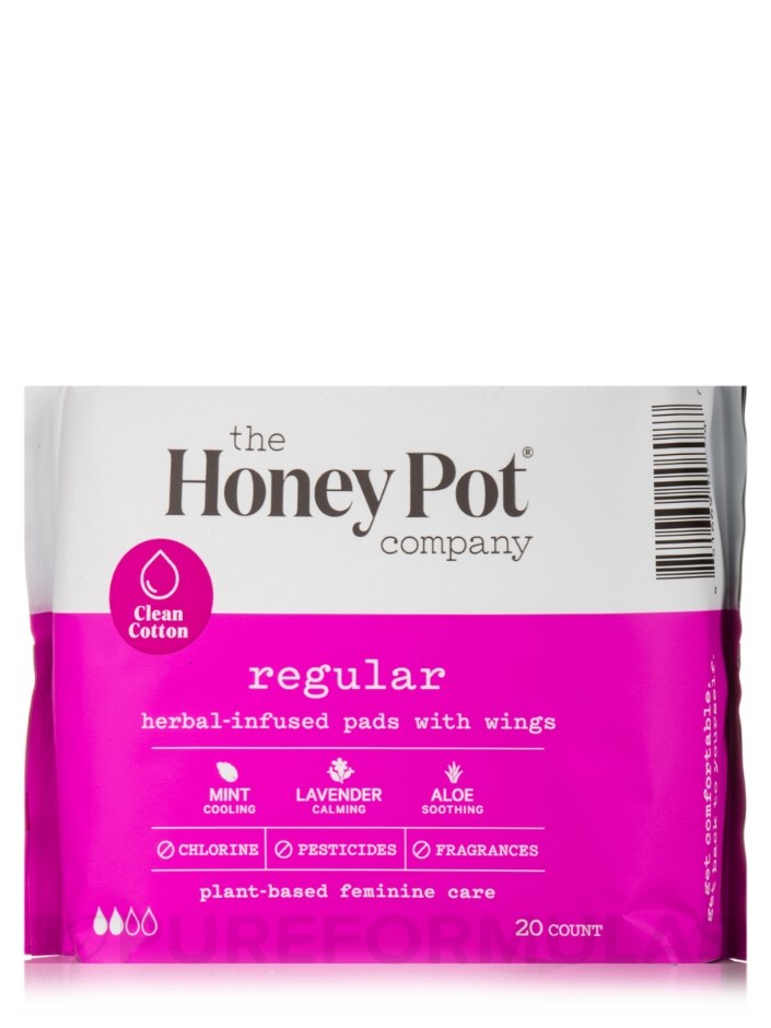 Regular Herbal Menstrual Pads - 20 Count - The Honey Pot Company |  PureFormulas