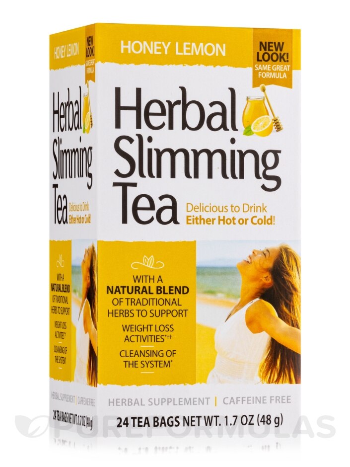 Herbal Slimming Tea, Honey Lemon - 24 Tea Bags - 21st Century | PureFormulas