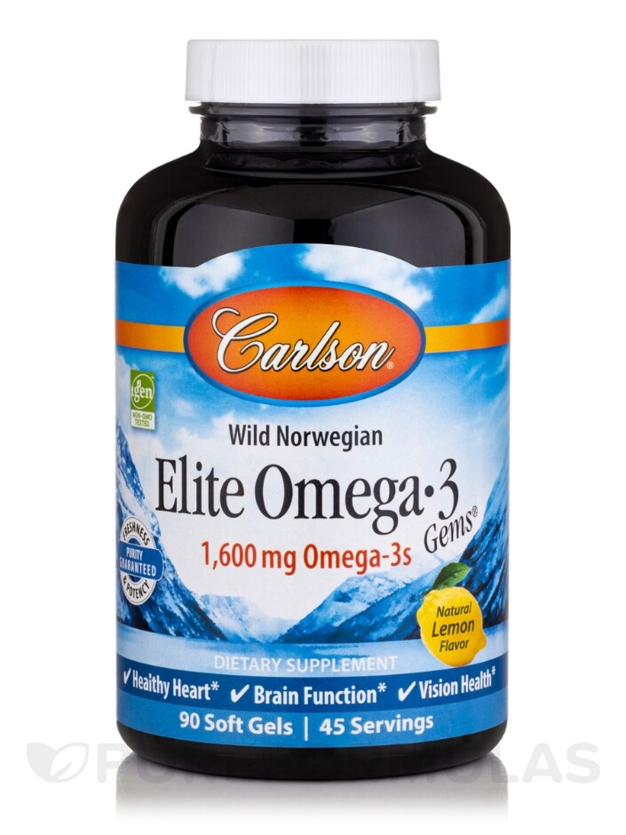 Elite Omega-3 Gems® 1,600 mg, Natural Lemon Flavor - Carlson Labs |  PureFormulas