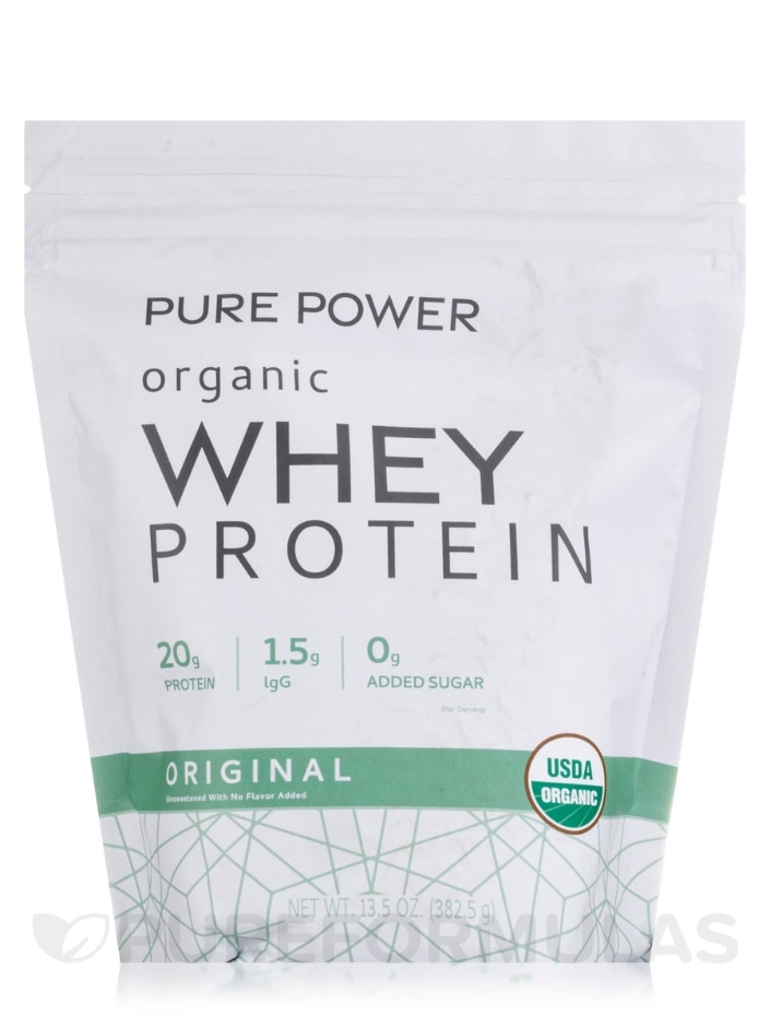 Organic Whey Protein, Original Flavor - 13.5 oz (382.5 Grams) - Pure Power  | PureFormulas