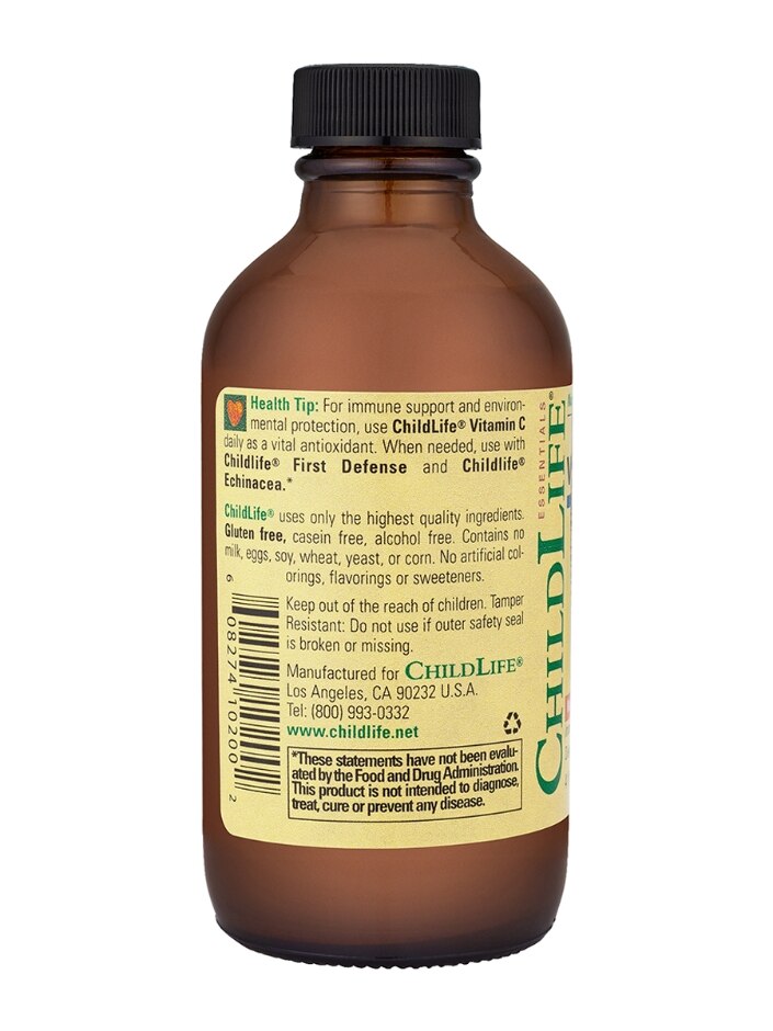 Liquid Vitamin C, Natural Orange Flavor - 4 fl. oz (118.5 ml) - ChildLife  Essentials | PureFormulas