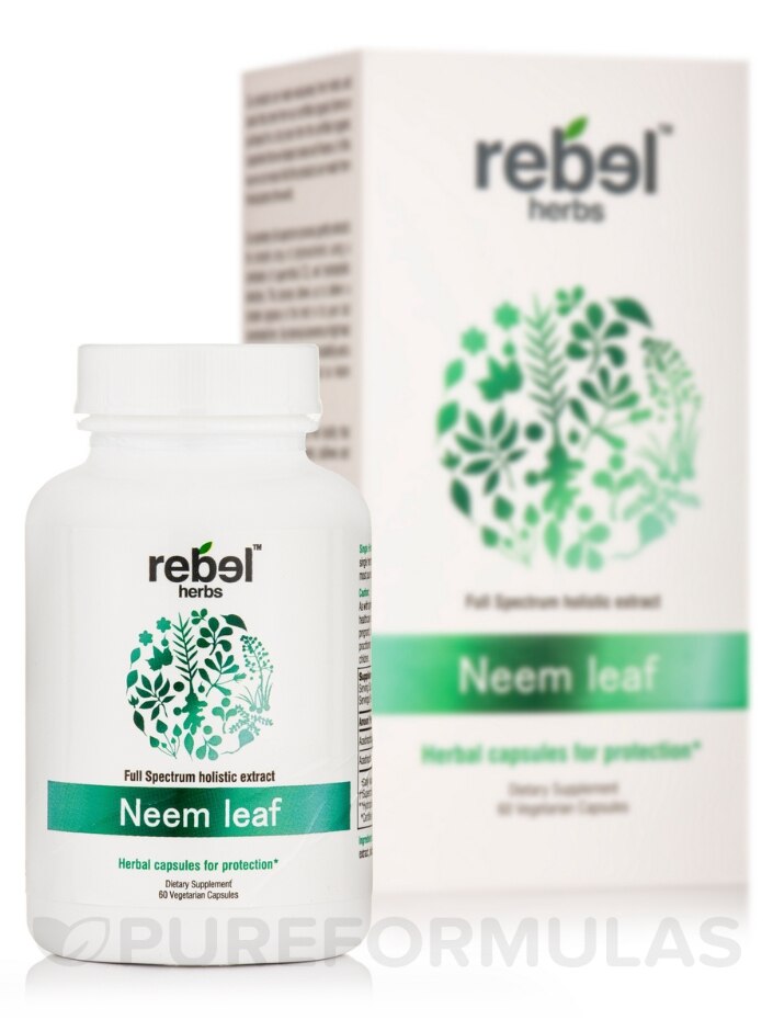 Neem Leaf Capsules - 60 Vegetarian Capsules - Rebel Herbs | PureFormulas